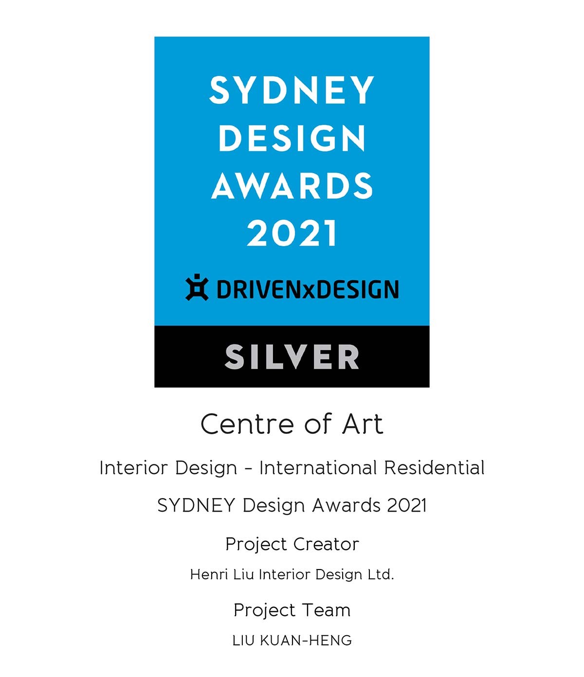 獲獎捷報//藝起生活 獲得2021 SYDNEY Design Awards Silver Winner 銀獎